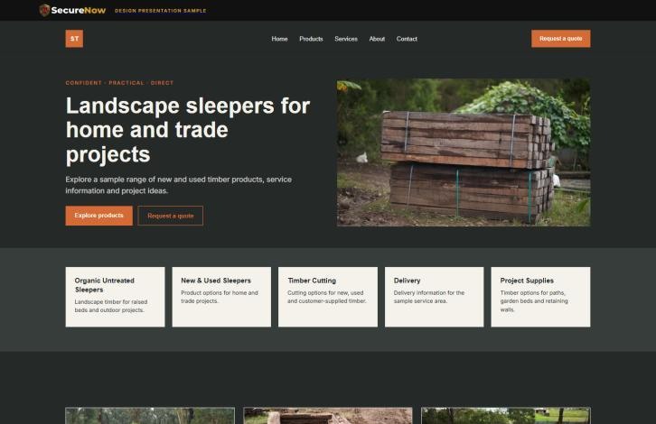 Homepage excerpt from the Trade and Industrial design direction